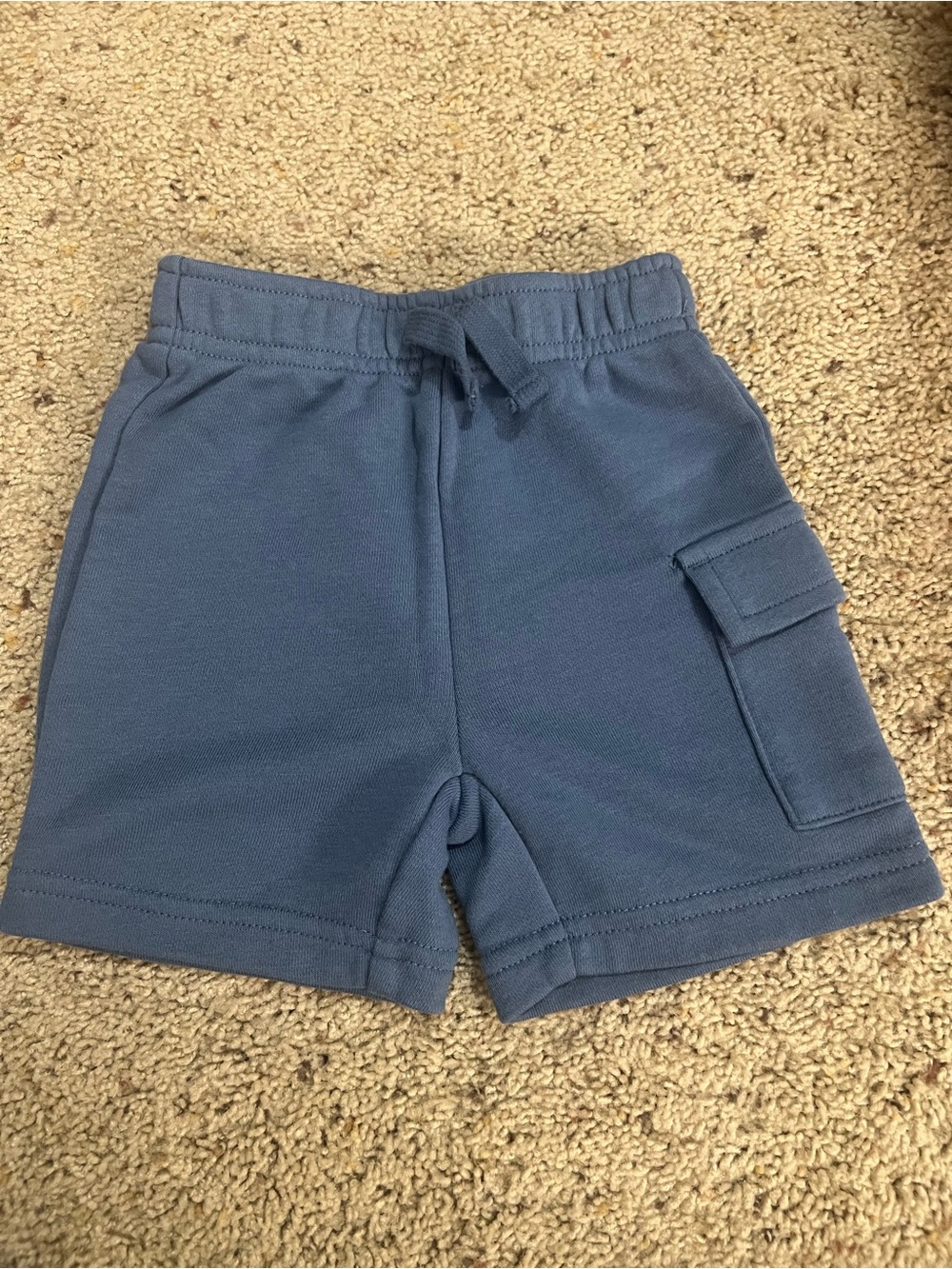 Pekkle Kids Blue Cargo Pocket Knit Shorts
